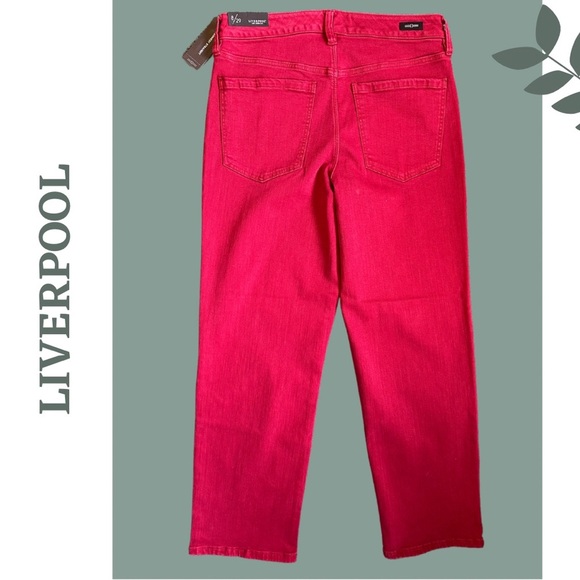 Liverpool Women's Kennedy Straight Cropped Garnet Jeans Size 14 - Picture 4 of 8